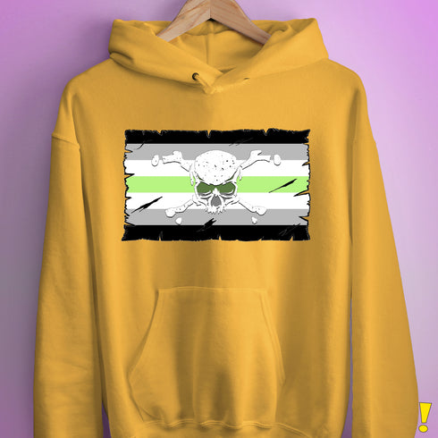 Agender Pride Pirate Flag Hoodie - Mustard